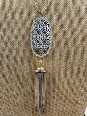 Kendra Scott Silver Filigree Charm Necklace